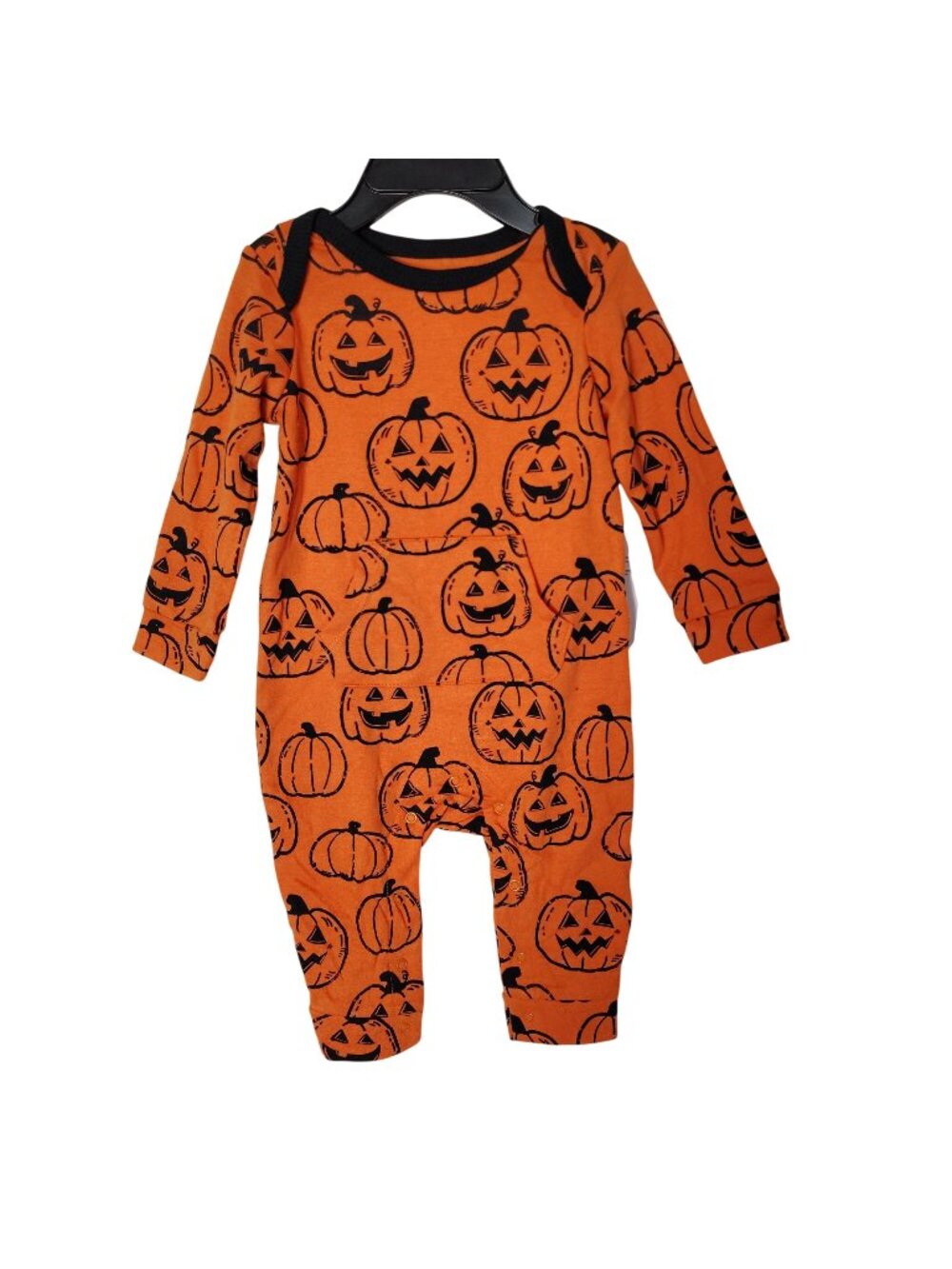 Wonder Nation Infant 6 to 9 Months One Piece Pumpkin Halloween Baby Romper